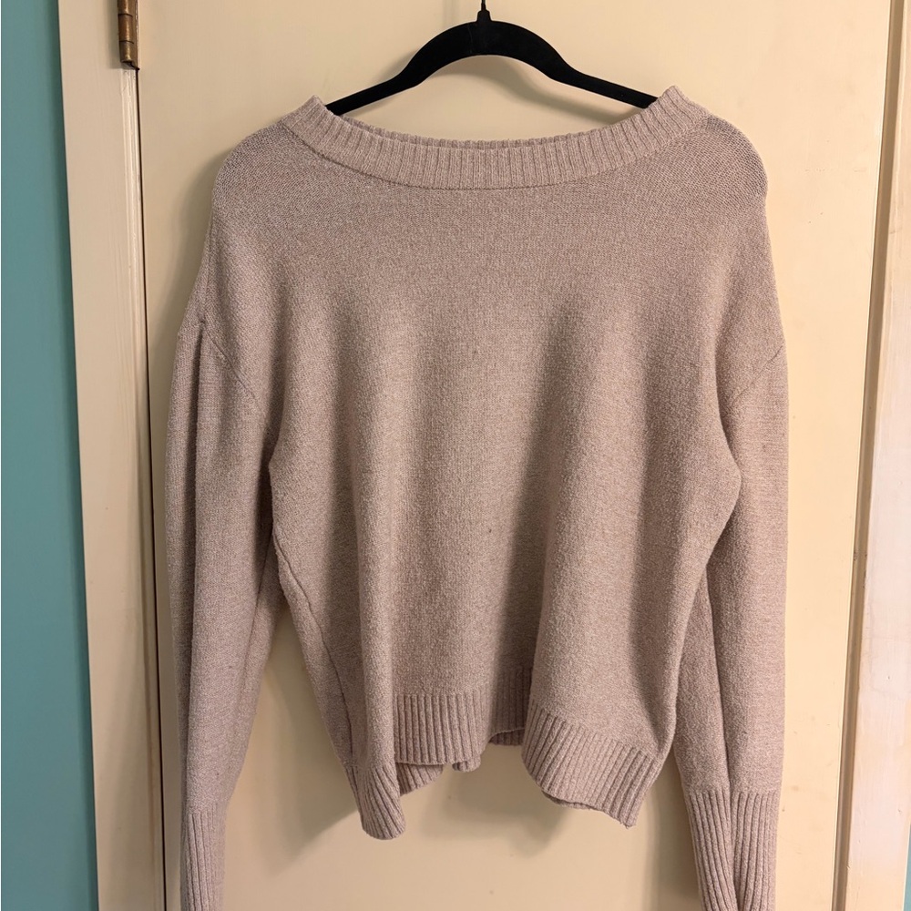 Light Beige Crewneck Sweater - Women's Soft Knit Pullover